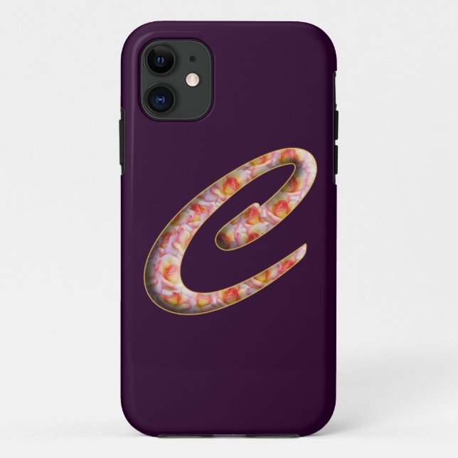 Monograma C en Rosas Patrón Iphone 5 fundas (Reverso)
