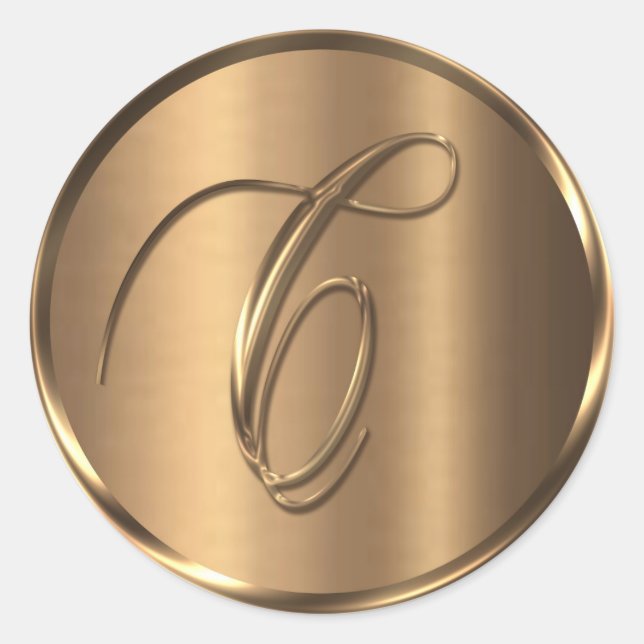 Monograma C Sello para sobres de bronce no METÁLIC (Anverso)