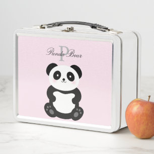 Monograma caprichoso lindo del oso de panda del