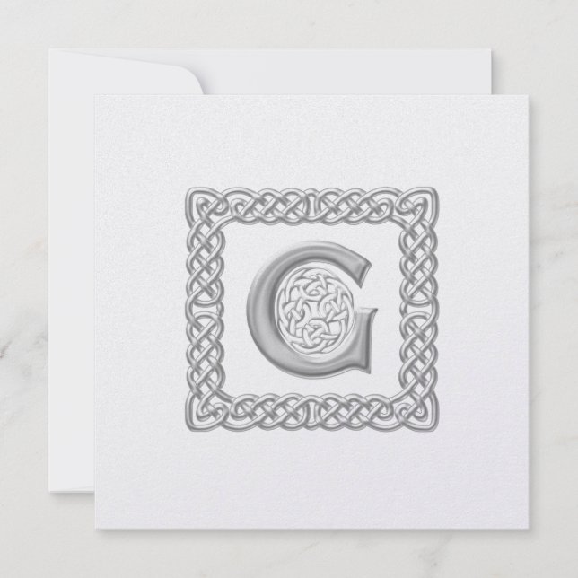 Monograma céltico G de la invitación metálica de (Anverso)