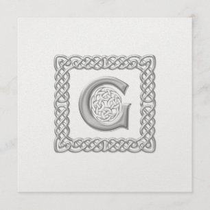 Monograma céltico G de la invitación metálica de