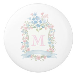 Monograma Cerámico Floral Vintage para Tirador