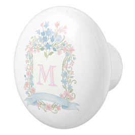 Monograma Cerámico Floral Vintage para Tirador