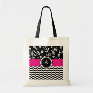 Monograma Chevron y la bolsa de asas del estampado