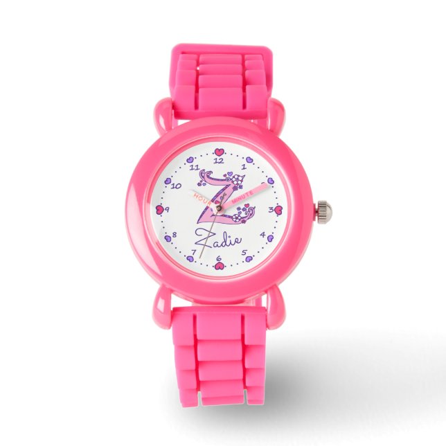 Monograma chica letra Z arte Zadie reloj de nombre (Anverso)