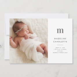 Monograma Chicas iniciales Foto Anuncio de nacimie