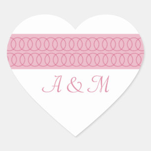 Monograma Círculo de amor Pegatinas del corazón