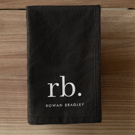 Monograma Clásico Elegante Mínimo Negro y Blanco