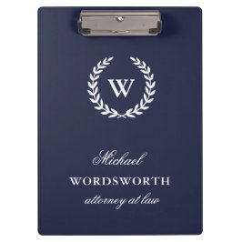 Monograma Clásico Elegante Portapapeles Profesiona