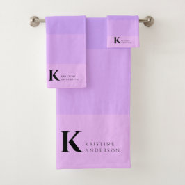 Monograma clásico Girly Purple Lilac