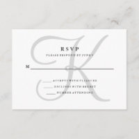 Monograma clásico moderno en RSVP gris