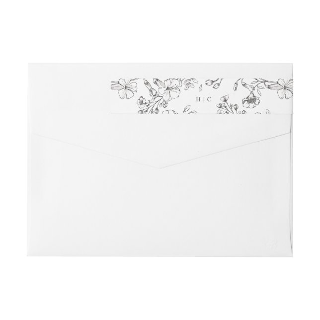 Monograma Classic Botanals Florals Dirección Boda (Reverso)