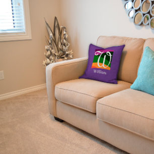 Monograma Cojín decorativo de lavanda de la letra 