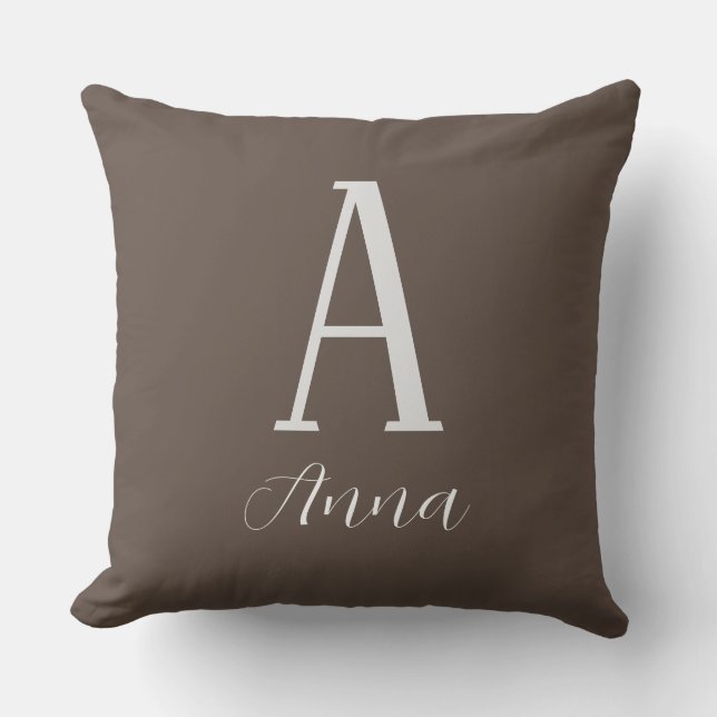Monograma Cojín decorativo de vibración oscuro de  (Anverso)
