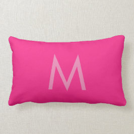Monograma Cojines decorativos rosados calientes