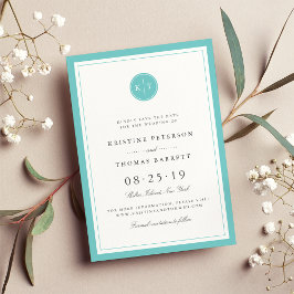 Monograma color personalizado Guardar la tarjeta d