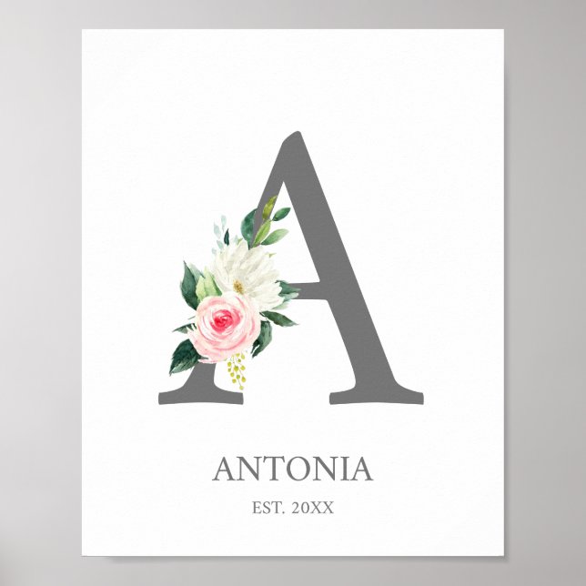 Monograma con letra A, Impresiones iniciales (Frente)
