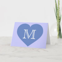Monograma corazón azul bebé