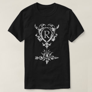 Monograma Corazón Gótico Y Flecha Motif Camiseta