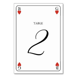 Monograma Corazones Jugando Tarjeta Boda Número de