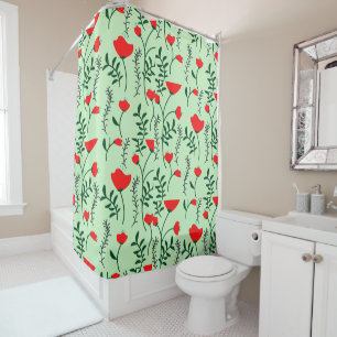 Monograma Cortina de ducha floral de Moda rústica