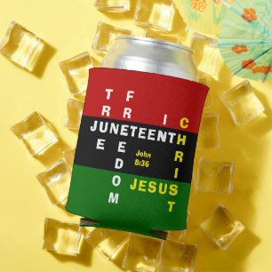 Monograma Cristiano Enfriador de Latas JUNETEENTH