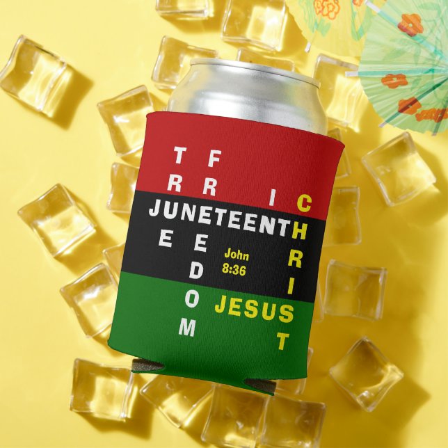 Monograma Cristiano Enfriador de Latas JUNETEENTH (Verano in situ)