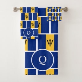 Monograma cristiano personalizado BARBADOS FLAG