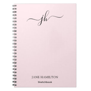 Monograma cuaderno de esbozo rosa