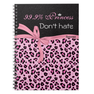 Monograma, cuaderno espiral, estampado leopardo