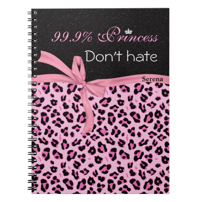 Monograma, cuaderno espiral, estampado leopardo (Frente)