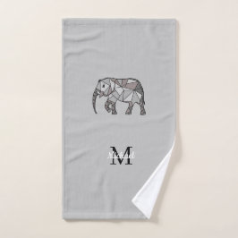 Monograma Cute Graphics Elephant Personalizado Neg