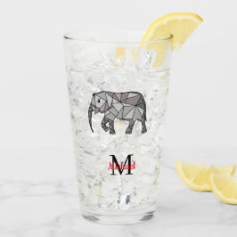 Monograma Cute Graphics Elephant Personalizado Neg
