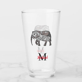 Monograma Cute Graphics Elephant Personalizado Neg