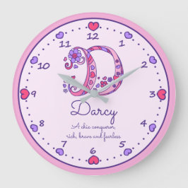 Monograma D Darcy Coros nombre que significa reloj