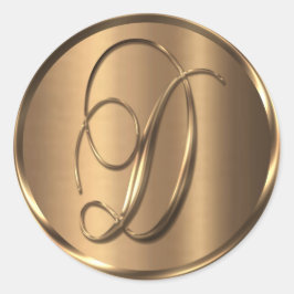 Monograma D Sello para sobres de bronce no METÁLIC