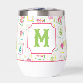 Monograma de acuarela brillante Mahjong Tiles