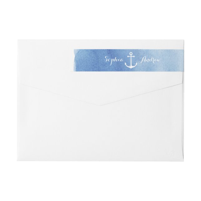 Monograma de ancla náutica de la boda de la playa  (Reverso)