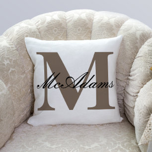 Monograma de apellido   Cojín decorativo