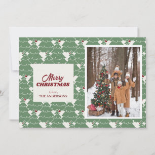 Monograma de árbol de Navidad Tarjetas de Navidad 