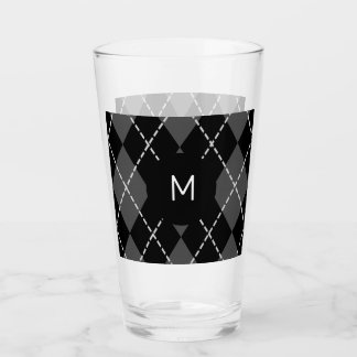 Monograma de argelia negro y blanco Vidrio Tumbler