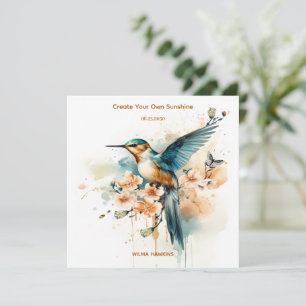 Monograma de ave húmeda elegante con nombre