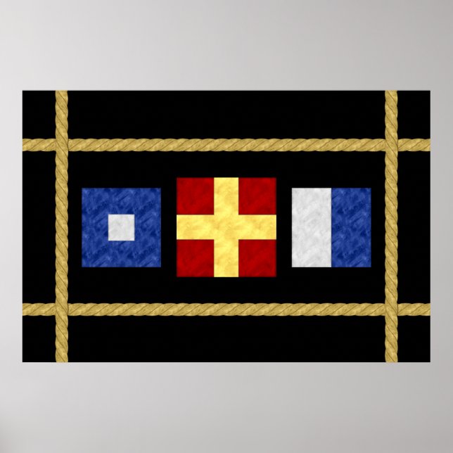 Monograma de bandera de señal marítima náutica (Frente)