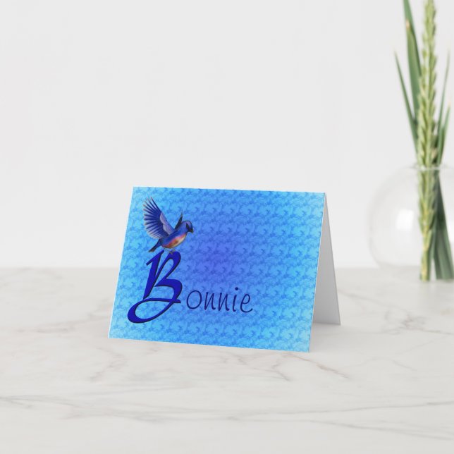 Monograma de Bluebird Inicial B Personalizado (Anverso)