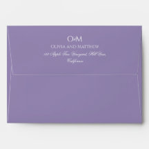 Monograma de boda elegante y simple de lila