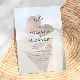 Monograma de Boda Invitaciones Elegantes con Foto