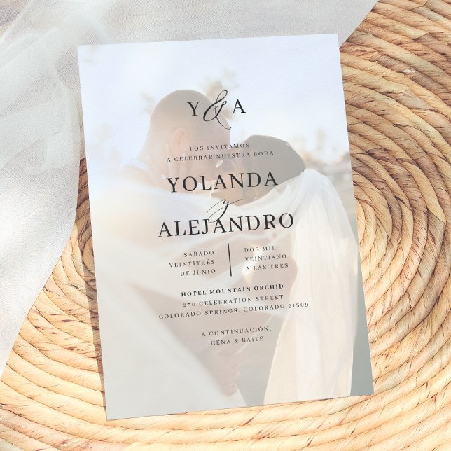 Monograma de Boda Invitaciones Elegantes con Foto (Subido por el creador)