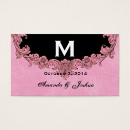 Monograma de bodas rosa y negra V30