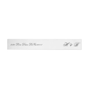Monograma de caligrafía Boda formal blanco y negro