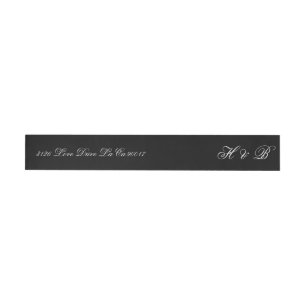 Monograma de caligrafía Boda formal blanco y negro